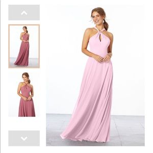 Morilee Bridesmaid halter neck chiffon dress